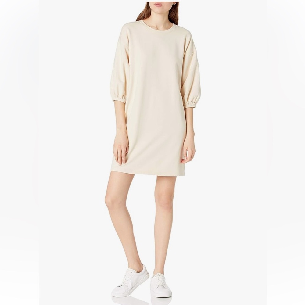 The Drop Estelle Puff Sleeve Sweatshirt Mini Dress